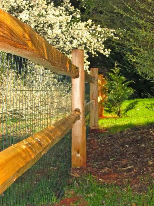 split rail fence with wire installed